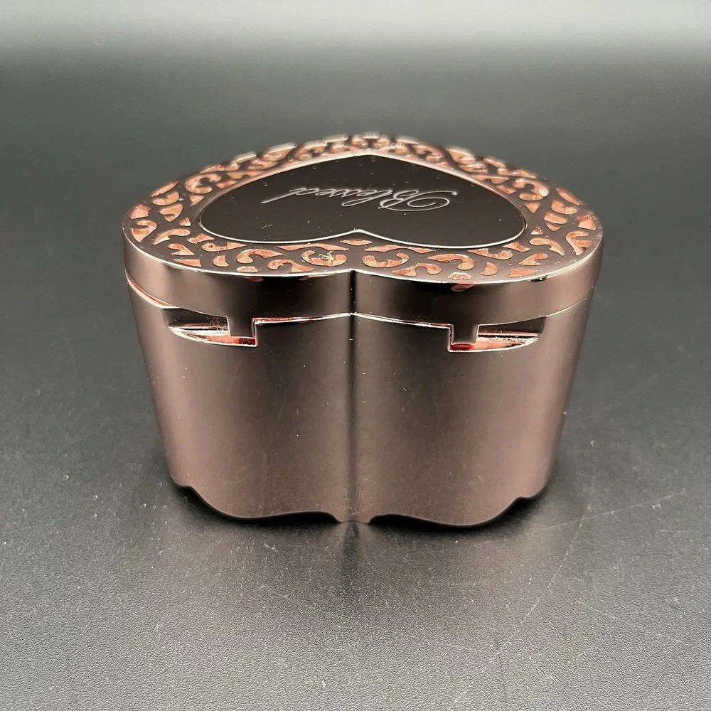 Vtg Things Remembered Trinket Box Rose Gold Lattice Heart Ring Holder Gift 3x3.4